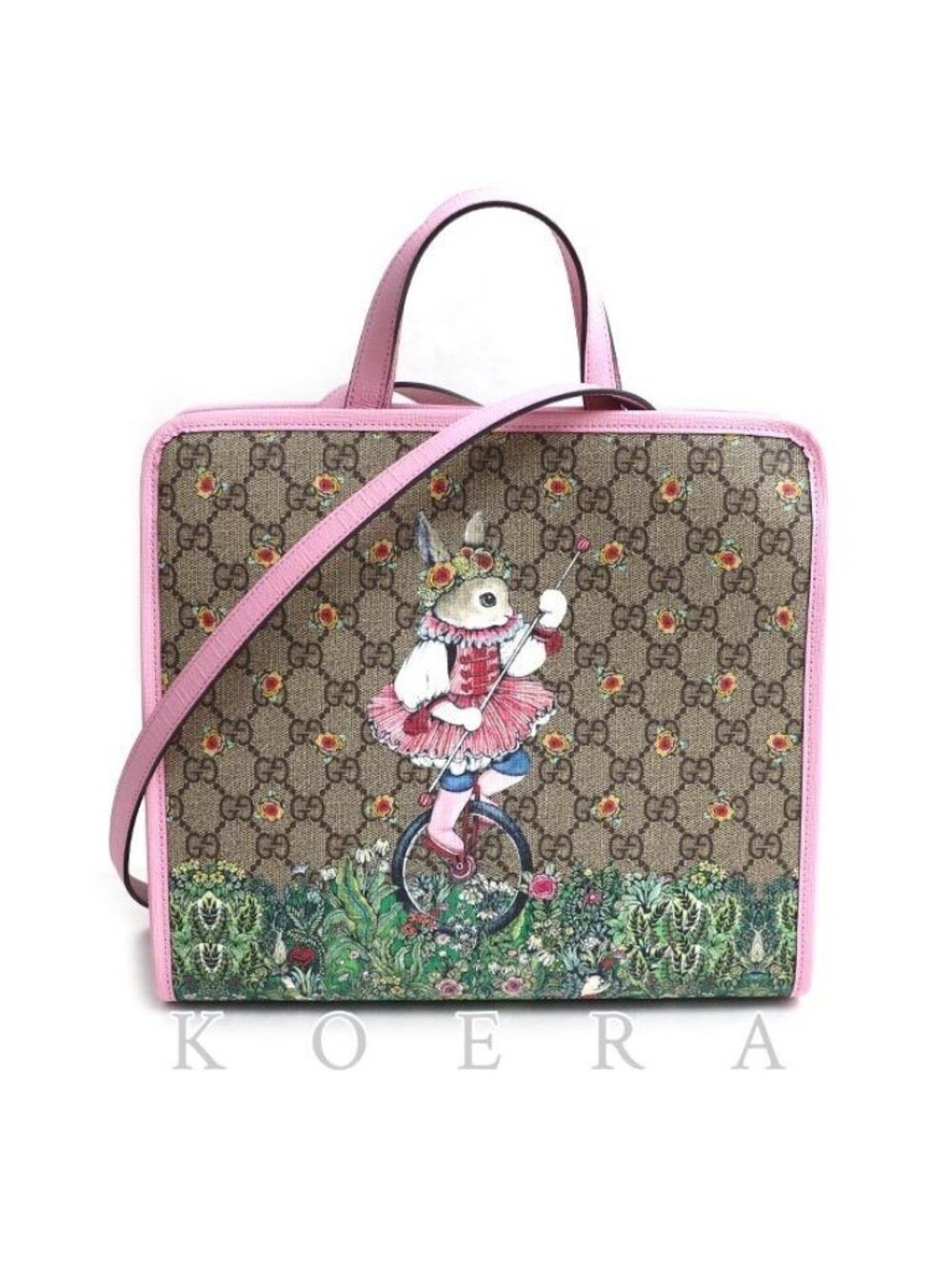 Gucci Higuchi Yuko Children's Tote 2-Way Shoulder Bag Beige Pink